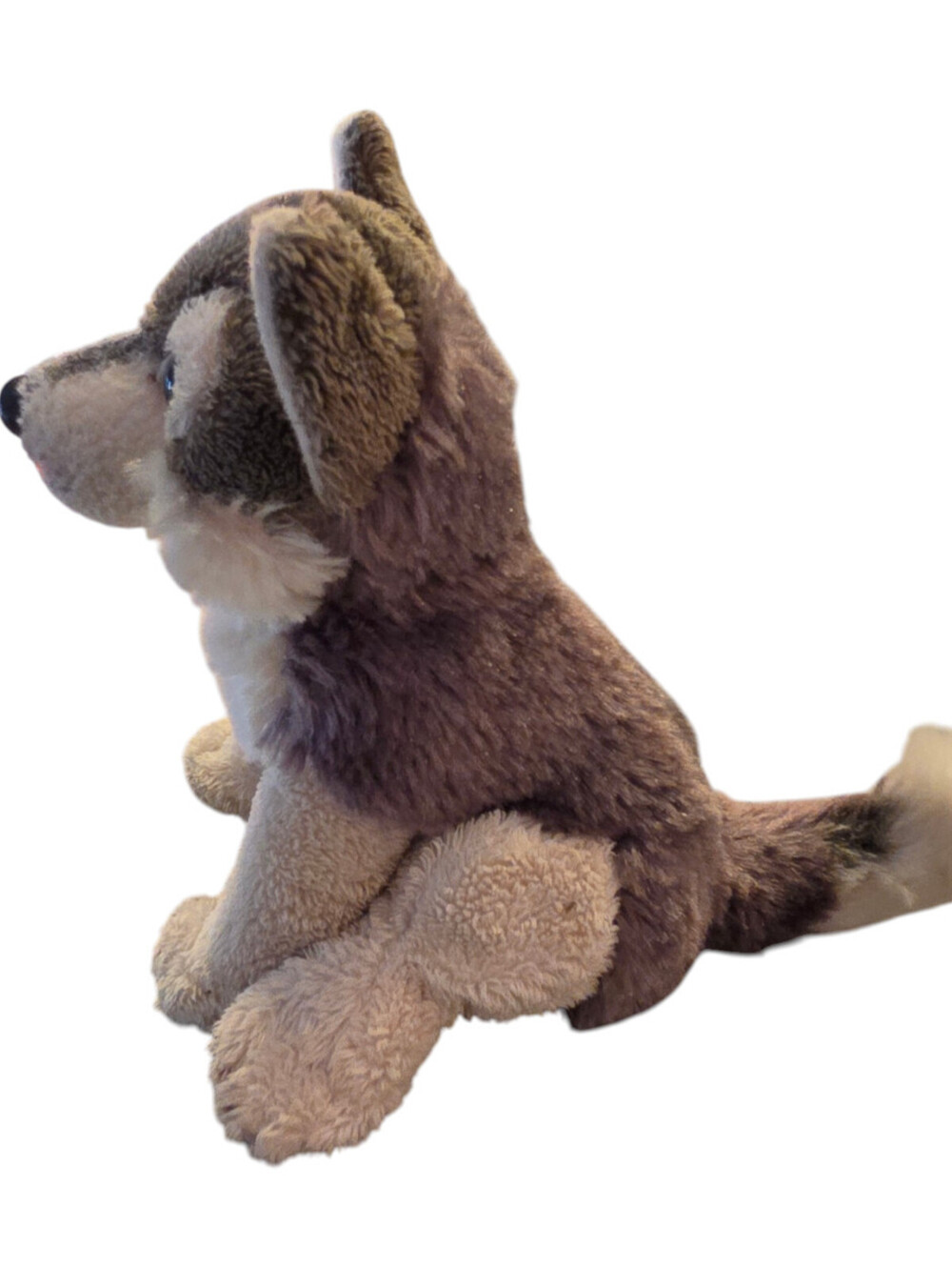 DEMDACO Little Silver Grey Wolf Beanbag Plush